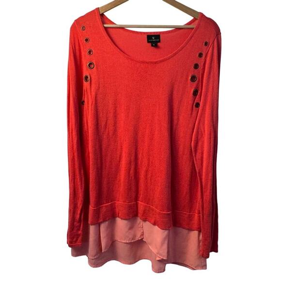 Worthington Two Toned Pink XL Sweater - Picture 1 of 6